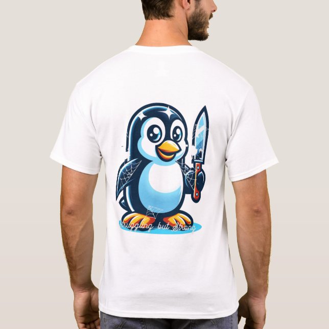 Antique culture and a cute penguin printed design  T-Shirt (Back)