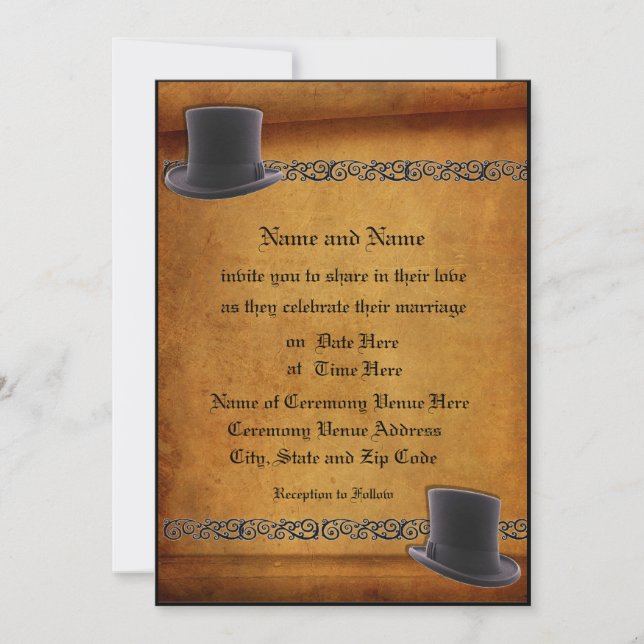 Antique Custom Gay Wedding Invitations (Front)