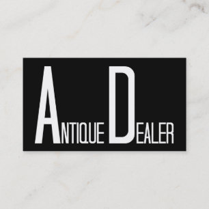 Antique Dealer Black and White Business Card