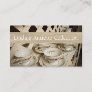 Antique Dealer Store Shop Vintage Tea Cups Business Card
