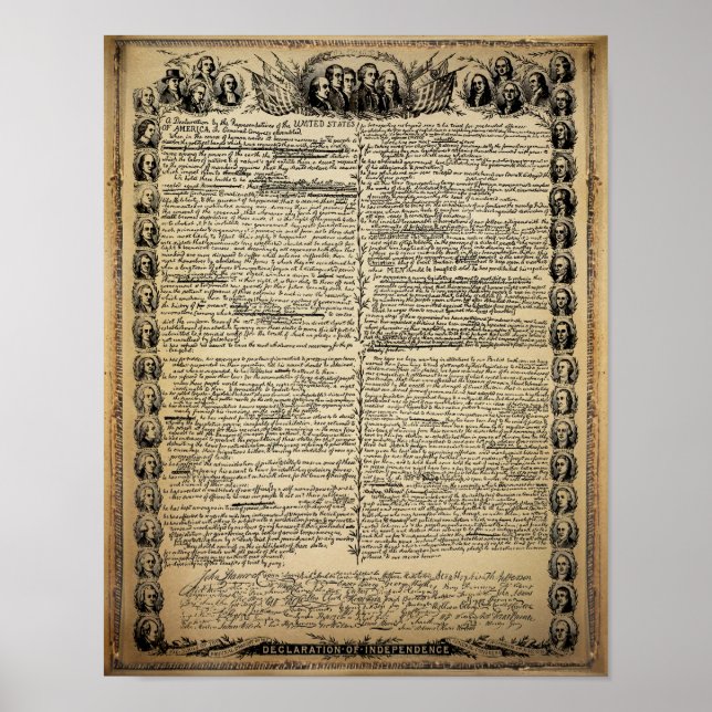 Antique Declaration of Independence Poster (Front)