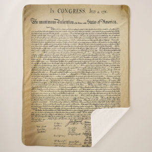 Antique Declaration of Independence Sherpa Blanket