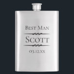 Antique Deco Personalised Hip Flask<br><div class="desc">Antique decorative accents personalised wedding party flask. Perfect gift for the Best Man and Groomsman. Customise text and font style.</div>