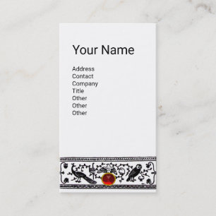 ANTIQUE DECOR ,ANIMALS,RED RUBY,White, Black Blue Business Card