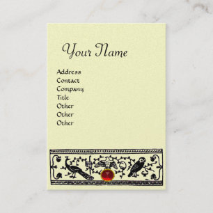 ANTIQUE DECOR ,ANIMALS RUBY MONOGRAM Black Ivory Business Card
