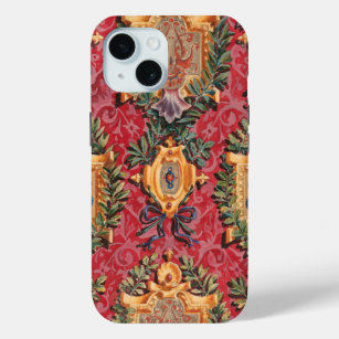 Antique Decorative French Floral Pattern iPhone 15 Case