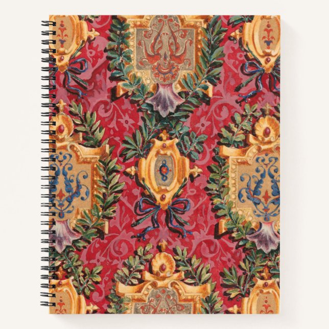 Antique Decorative French Floral Pattern Notebook (Front)