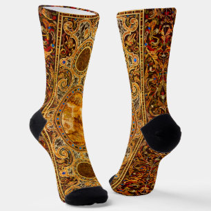 Antique Decorative Italian Gemstone Pattern Socks