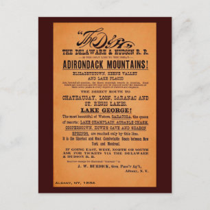 Antique Delaware and Hudson Railroad ad Postcard
