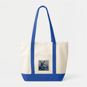 Antique Delft Blue Tile - Windmills by the Water Tote Bag