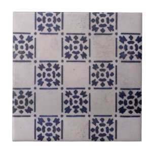 Antique Delft Blue White Pattern Dutch Tile