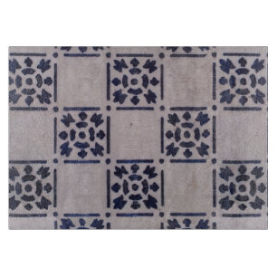 Antique Delft Blue White Pattern Dutch Tile Cutting Board