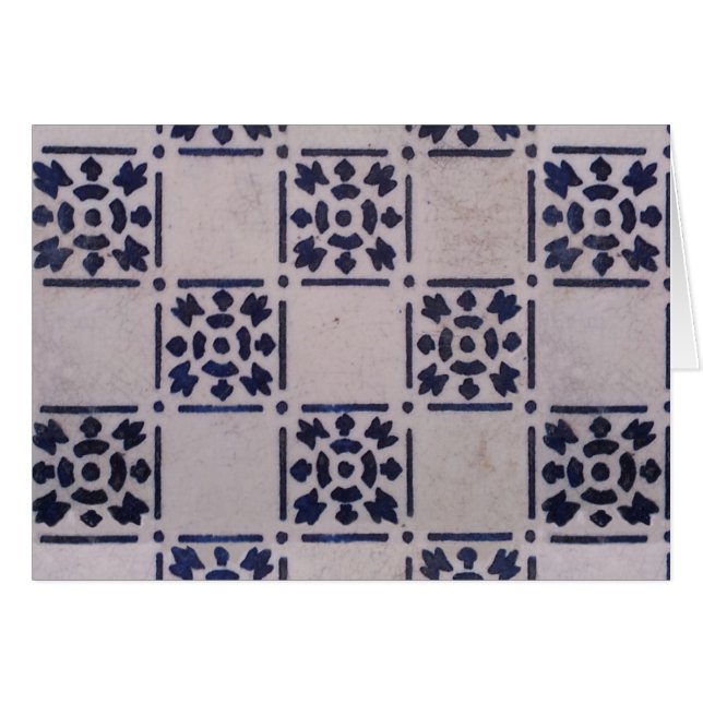 Antique Delft Tile Blue: Classic Dutch Art Pattern (Front Horizontal)