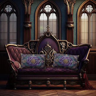 Antique Design Dark Academia Lumbar Pillow