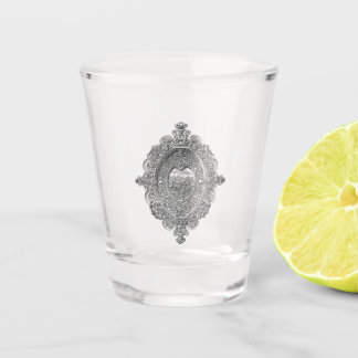antique design line art shot glass