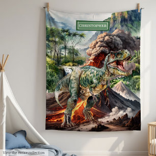 Antique Dinosaur Birthday Gift Personalised  Fleece Blanket