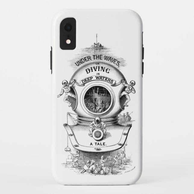 Antique diving helmet nautical black white Case-Mate iPhone case (Back)