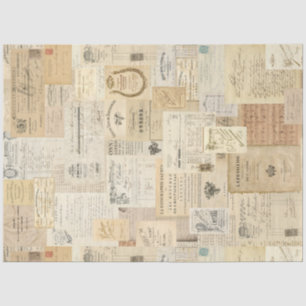 Antique Document Ephemera Tissue Paper