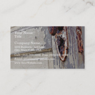 Antique door and door handle in farmers home business card