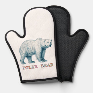 Antique drawing of Polar Bear  Oven Mitt