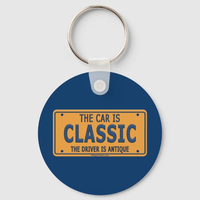Antique Driver Classic Car Key Ring (Front)