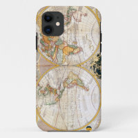Antique Dual Hemisphere World Map