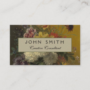 Antique Dutch Master Floral Georgius van Os 1820 Business Card