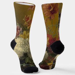Antique Dutch Master Floral Georgius van Os 1820 Socks