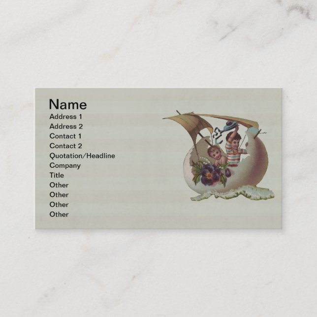 Antique Easter Card Sailing Egg Children (Front)