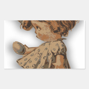 antique easter egg rectangular sticker