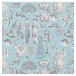 antique edwardian vintage fashion ladies blue fabric