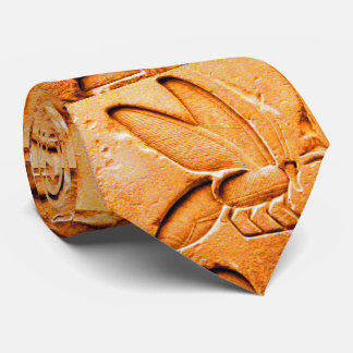 ANTIQUE EGYPTIAN HONEY BEE BEEKEEPER Orange Yellow Tie