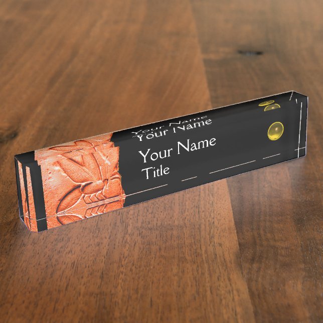 ANTIQUE EGYPTIAN HONEY BEE,BEEKEEPER Red Black Nameplate (Side)