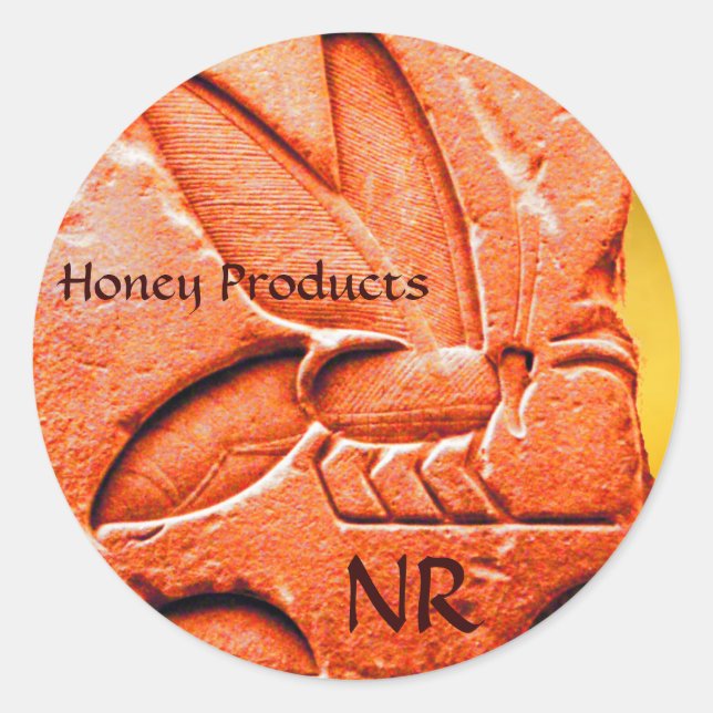 ANTIQUE EGYPTIAN HONEY BEE BEEKEEPER SUPPLIES CLASSIC ROUND STICKER (Front)