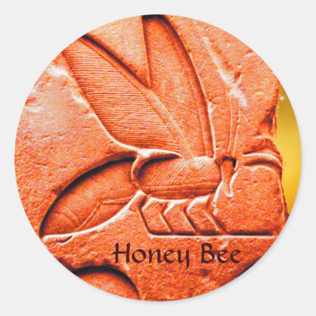 ANTIQUE EGYPTIAN HONEY BEE BEEKEEPER SUPPLIES CLASSIC ROUND STICKER (Front)