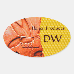 ANTIQUE EGYPTIAN HONEY BEE BEEKEEPER SUPPLIES OVAL STICKER