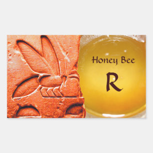 ANTIQUE EGYPTIAN HONEY BEE BEEKEEPER SUPPLIES RECTANGULAR STICKER