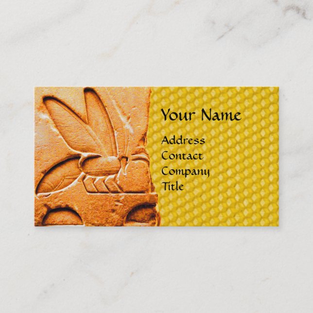 ANTIQUE EGYPTIAN HONEY BEE BEEKEEPER WAX SEAL BUSINESS CARD (Front)