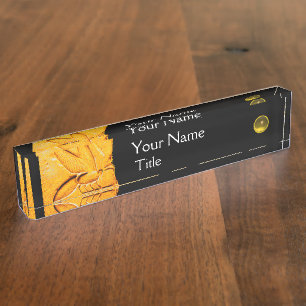 ANTIQUE EGYPTIAN HONEY BEE,BEEKEEPER Yellow Black Nameplate