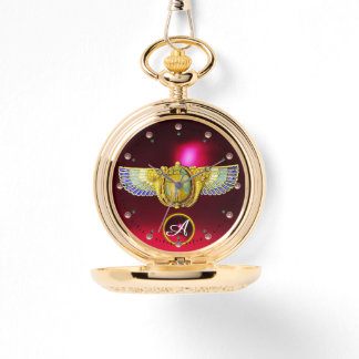 ANTIQUE EGYPTIAN WINGED SCARAB /CORNUCOPIA JEWEL WATCH