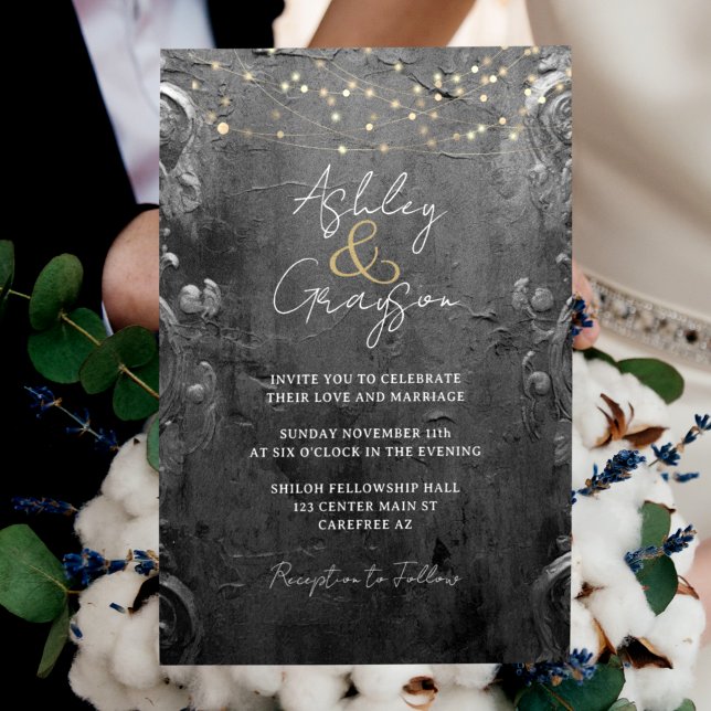 Antique Elegant Silver Wedding Invitation (Creator Uploaded)