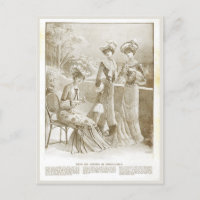 Antique Elegant Vintage French 1900 Fashion Beige