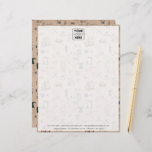 Antique Engineering Mechanical Scientific Kraft Custom Letterhead