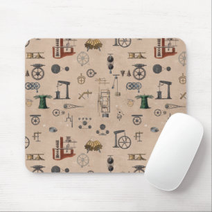 Antique Engineering Mechanical Scientific Pattern Mouse Pad