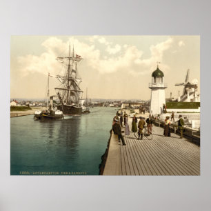 Antique England, Littlehampton Pier, Sussex U.K. Poster