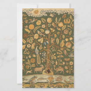 Antique English Needlepoint Tree of Life & Unicorn