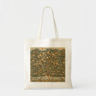 Antique English Needlepoint Tree of Life & Unicorn Tote Bag