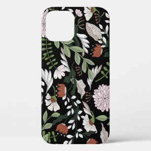Antique Engraving Flowers Hand Painted iPhone 12 Case
