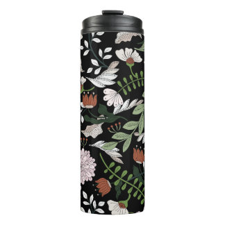 Antique Engraving Flowers Hand Painted Thermal Tumbler