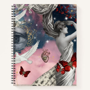 Antique Engraving Surreal Dadaism Collage Art Notebook